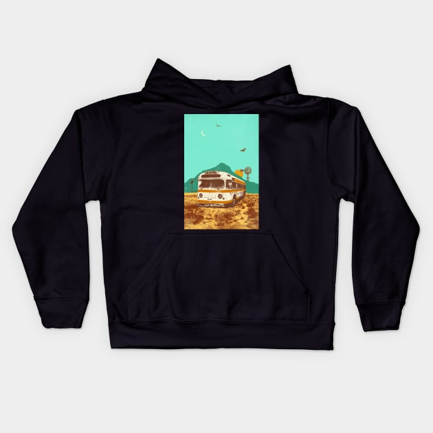 DESERT BUS Kids Hoodie by Showdeer